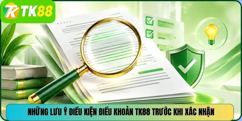 Những lưu ý điều kiện điều khoản TK88 trước khi xác nhận